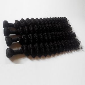 Hot Selling Brasilianska Virgin Human Hair Weaves Double Weft Natural Black In DEEP WAVE European Indian Remy Hair Extensions