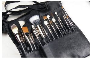 Nowy makijaż makijażu uchwyt pędzla 22 Pockets Pasek Czarny pasek torba Salon Makeup Artist Cosmetic Brush