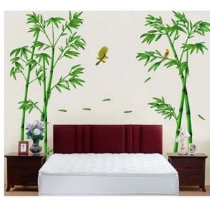 Removable Green Bamboo Forest Depths Wall Sticker Creative Chinese Style DIY Tree Home Decor Decals for Living Room Decoration