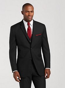 Mükemmel Stil İki Düğme Siyah Damat Smokin Notch Yaka Groomsmen Best Man Suits Mens Düğün Takımları (Ceket + Pantolon + Yelek + Kravat) NO: 1103