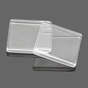 Clear quadrado liso de volta de vidro acrílico abocado magnifying cabochões para DIY foto de bandeja de pingente