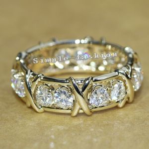 choucong Luxus Schmuck 3mm Stein Diamant S925 Silber Gefüllt, Verlobung, Hochzeit Band Ring Für Frauen Geschenk