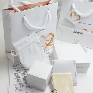 Super Qualität Liebhaber Herzen Modeschmuck Boxen Verpackung Set für Pandora Charms Armband Silber Ringe Original Box Damen Geschenktüten