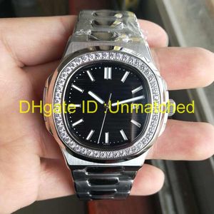Luxury watches Glowing Dial Diamonds Bezel Stainless Steel Nautilus Casual mens watch high quality Automatic mechanical wristwatch