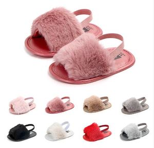 Baby Sandals Mulit-colors Infant Girls Soft Sole Shoes Plush Slide Sandal Summer Toddler Princess Non-slip Crib Shoes For Girls