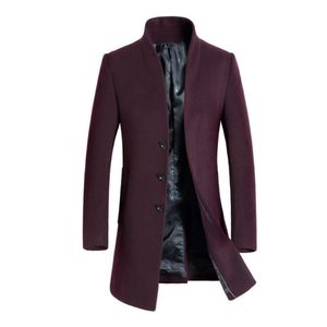 2018 Män Långärmad Trench Höst Vinter Pure Färg Pocket Zipper Hooded Top Coat Enkelhet Praty Outwear Kläder Varm 10