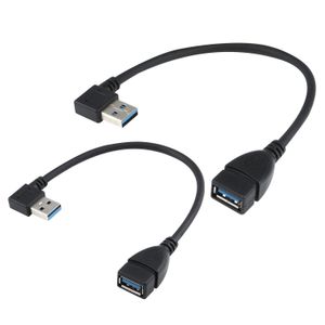 cabo de extensão usb 3 0 um ângulo direito esquerdo macho para fêmea pacote de 2 preto ângulo direito esquerdo