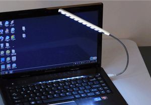 LED USB Leselampen Light Book Mini Nacht Birne Tischlampe Flexible Portable Power Bank Lesen Desktop für PC Laptop 10LED SCHNELLE LIEFERUNG
