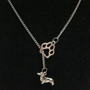 Мода старинные серебряные борзая собака собака Dachshund Dogcat / собака PAW Beagle Charm подвесной свитер цепи Подходящее ожерелье DIY ювелирные изделия A67