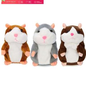 Talking hamster rato animal de estimação brinquedo de pelúcia aprender a falar de forma elétrica hamster crianças educativas crianças brinquedos presentes 15cm