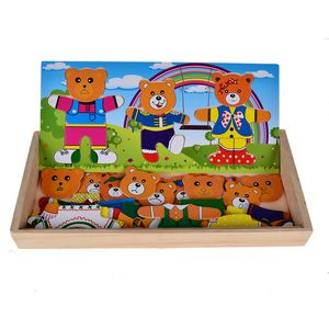 Kind Kinder Baby Tier Kleidung Intellektuelle Drei Bär Familie Dress-Up Puzzle Dress Up Fabrik Preis Großhandel Bestellen 1 Stück oder mehr