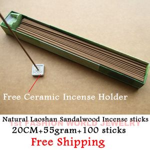 Natürliche Laoshan-Sticks, Sandelholz-Räucherstäbchen, 20,5 cm + 100 Sticks, Brenndauer 50 Minuten, für Home SPA