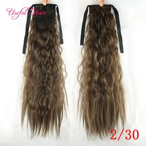 Przedłużanie włosów Pony Ogon Sznurek Sznurek Ponytails Grzebień Ponytail Kręcone Blond Hair Extension Clip in Hair Extensions dla Czarnych Kobiet