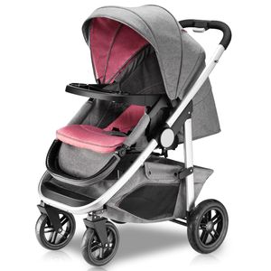 Luxury Baby Stroller Can Sit Can Lie High Landscape Portable Foldable Baby Pram 4 Wheels Suspension Pushchairs Kinderwagen