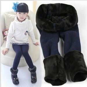 2-7 år baby flicka varma fleece leggings vinter tjockna borste barn tights barn byxor strumpor utomhus sport leggings