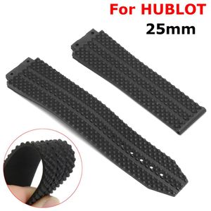 Black Wrist Bracelet Strap 25mm Rubber Silicone Watchband Waterproof Replacement Without Buckle For/ Watch Accessories