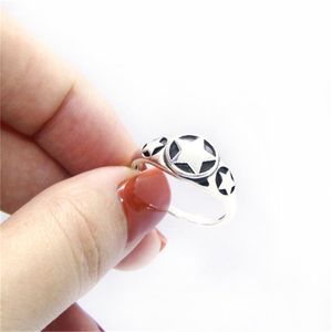 Wholesale top silver ring for girl resale online - Size Lady Girls Sterling Silver Ring Jewelry Newest S925 Top Quality Polish Five pointed star Ring