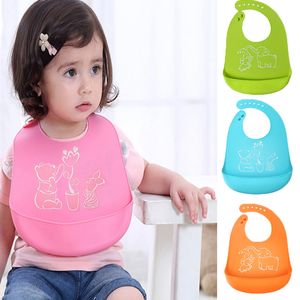 3 Pcs Wholesale Cartoon Kids Silicon Baby Bibs Toddlers Summer Adjustable Waterproof Feeding Tools Boy Girl Apron