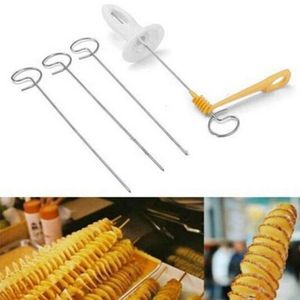 Affettatrice di patate Torre rotante Coltello per affettare patate a spirale Stringa Manuale Ciclone Rotolo di patate Cucina Utensili da cucina CFA6669