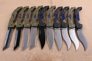 Large outdoor hunting folding knife C serrated blade army green handle camping adventure tool Kitchen dinner cutter