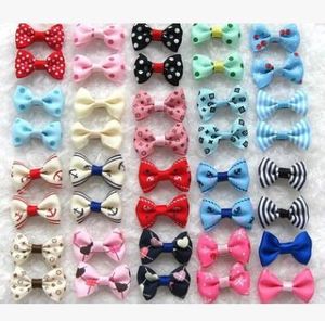 Wholesale quality pet grooming for sale - Group buy Polka Dot Dog Hair Ornaments Cute Ribbon Pet Grooming Accessories Handmade Small Dog Cat Hair Bows With Elastic Rubber Band Top Quality