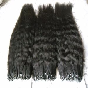 Grov Yaki Micro Loop Hårförlängningar 300g Kinky Straight Micro Loop Ring Hair Extension 300s Yaki Micro Bead Hair Extensions