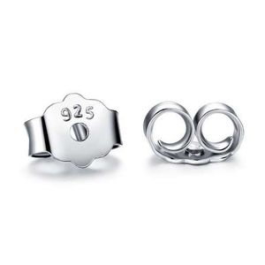 100% 925 Sterling Earring Plugs Real 925 Silver Stud Earing Findings Jewelry Earplug Fine Quality Earring Back DropShipping