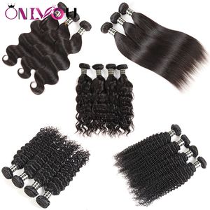 10a peruan reto de cabelo humano de cabelo virgem Extensões corporal onda profunda pão de cabelo encaracolado 3 ou 4 feixes por lote natural preto natural