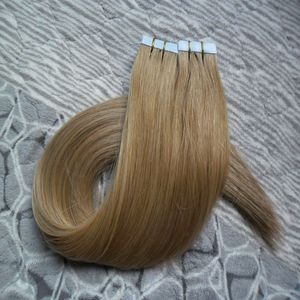 100g Fita Em Extensões Do Cabelo Humano Em Linha Reta Remy No Adesivo Invisível Extensão de Trama do PLUTÔNIO 40 pcs Salon Pele Trama Extensões Do Cabelo Da Fita