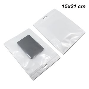 15x21cm voorduidelijke ritssluiting zak sieraden maken levert opslag pakket tassen poly plastic zak hang gat digitale componenten zakjes