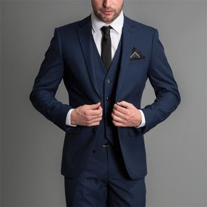 Moda New Designer Mens Terno de Três Peças Do Noivo Ternos De Casamento Terno Para Os Melhores Homens Slim Fit Noivo Smoking Para O Homem (Jacket + Vest + Calças)