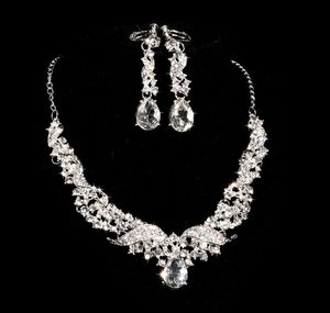 Orecchini collana di diamanti in lega da sposa due accessori accessori da sposa nodo
