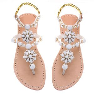 Moda de luxo strass cristal verão sapatos praia sandálias femininas designer flip flops para chinelos sapatos casamento Bride251l