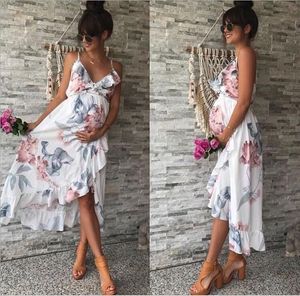 Sommer frauen elegante kleid Mode Frauen Mutter Casual Floral Falbala Schwangere Kleid Für Mutterschaft Kleidung Schwangerschaft Kleidung