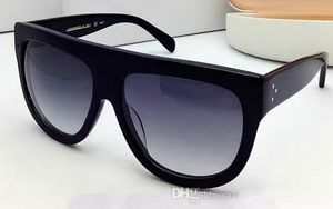 Ücretsiz Kargo Yeni Vintage Sunglass CE41026 Audrey Moda Sunglass Kadın Marka Tasarımcısı Büyük Çerçeve Flap Üst Büyük Boy Güneş Gözlüğü Leopar