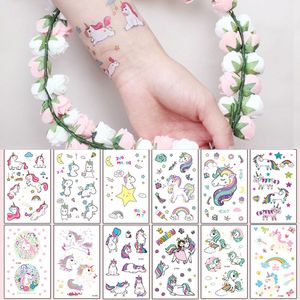 12*7.5cm INS Waterproof temporary fake tattoo stickers pink horse cartoon kids children body art make up tools 25 styles C5497