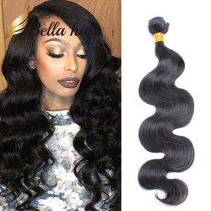 9A Brazilian Hair Extensions Natural Color Weft Wavy Body Wave 10-24inch