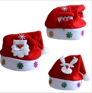 Christmas led cartoon reindeer Santa Claus snowman hat Festival decoration flashing caps for baby adult lighted up novely hat beanies