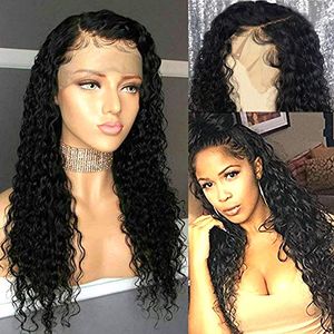 360 Lace Front Wig Onda De Água 180% densidade Pré Arrancadas Da Linha Fina Glueless Brasileiro Virgem Do Laço Do Cabelo Humano Perucas para As Mulheres Negras