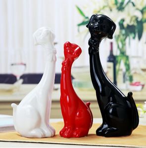 creative ceramic Cartoon cute dog figurine home decor crafts room decoration objects ornament porcelain animal figurines gifts