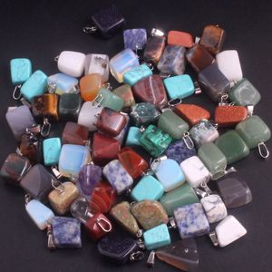 Irregular Natural Crystal Stone Quartz Charms Pendant For Women Men Necklace Mixed Jewelry Findings Without Chain