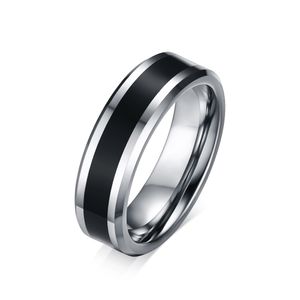 Klassieke mm Silver Tungsten Carbide Ring Emaille Wedding Band Comfort Fit Maat tot