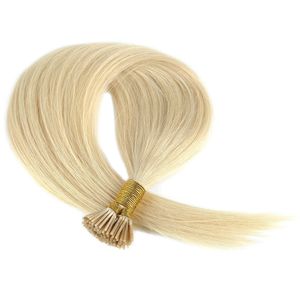 prebonde stick hair extensions 1624 200strands lot blonde color 613 keratin i tip in hair virgin hair remy big discount
