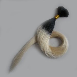 T1B / 613 dois tons ombre volume do cabelo humano 100g 1 pcs cabelo humano a granel para a trança Em Linha Reta brasileira trança de cabelo em massa sem trama 18 