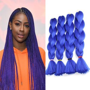 Wholesale kanekalon braiding hair colors for sale - Group buy Blue Kanekalon Synthetic Braiding Hair Inch g Pc Xpression Braids Hair Colors Synthetic Jumbo Braiding Hair Extensions