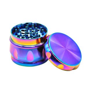 Drum Shape Rainbow Metal Herb Grinder Tobacco 62mm Aluminium Alloy Pollen Catcher Sharp Diamant Tänder Spice Crusher Miller