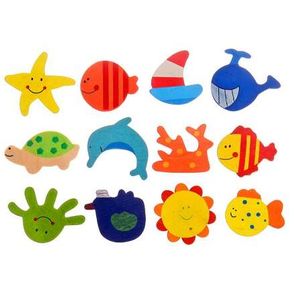 12pcs legno colorato cartone animato animale frigorifero magnete bambino bambini giocattoli educativi decorazioni per la casa adesivo frigorifero fai da te