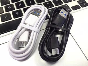 Typ C Micro USB -kabel 1M 3ft Vit svart färgdata Laddningskablar för Samsung S6 S7 Edge S8 S9 HTC