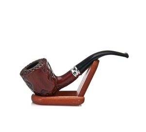 New short type resin pipe practical bending wooden smoking set