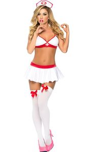 New Design 3PC Women Lingerie Sexy Nurse Costume Nurse Cosplay Uniform Porn Baby Doll Sexy Lingerie Halloween Role Play